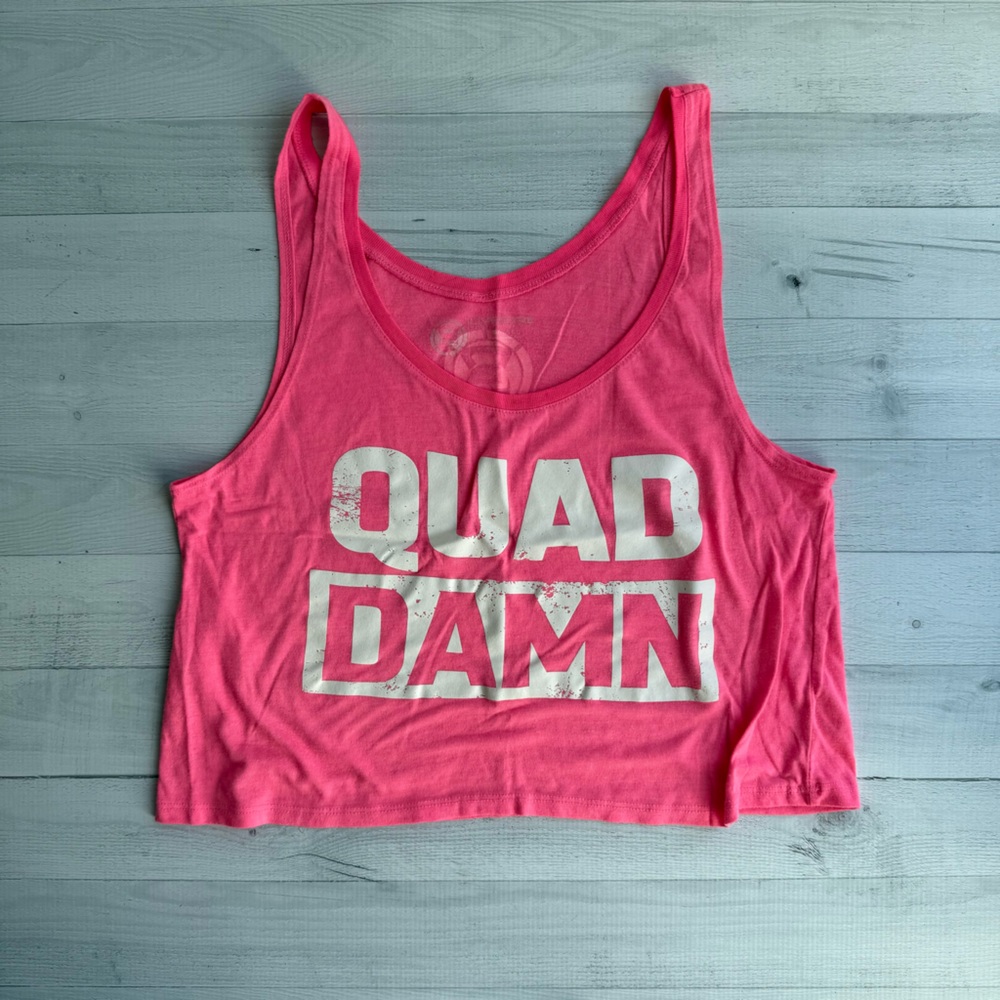 Livesore Quad Damn Pink Graphic Crop Tank Top S